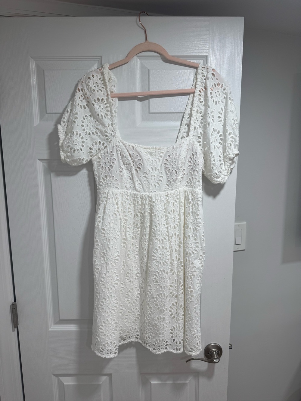 Lilly Pulitzer White Eyelet Puff-Sleeve Mini Dress